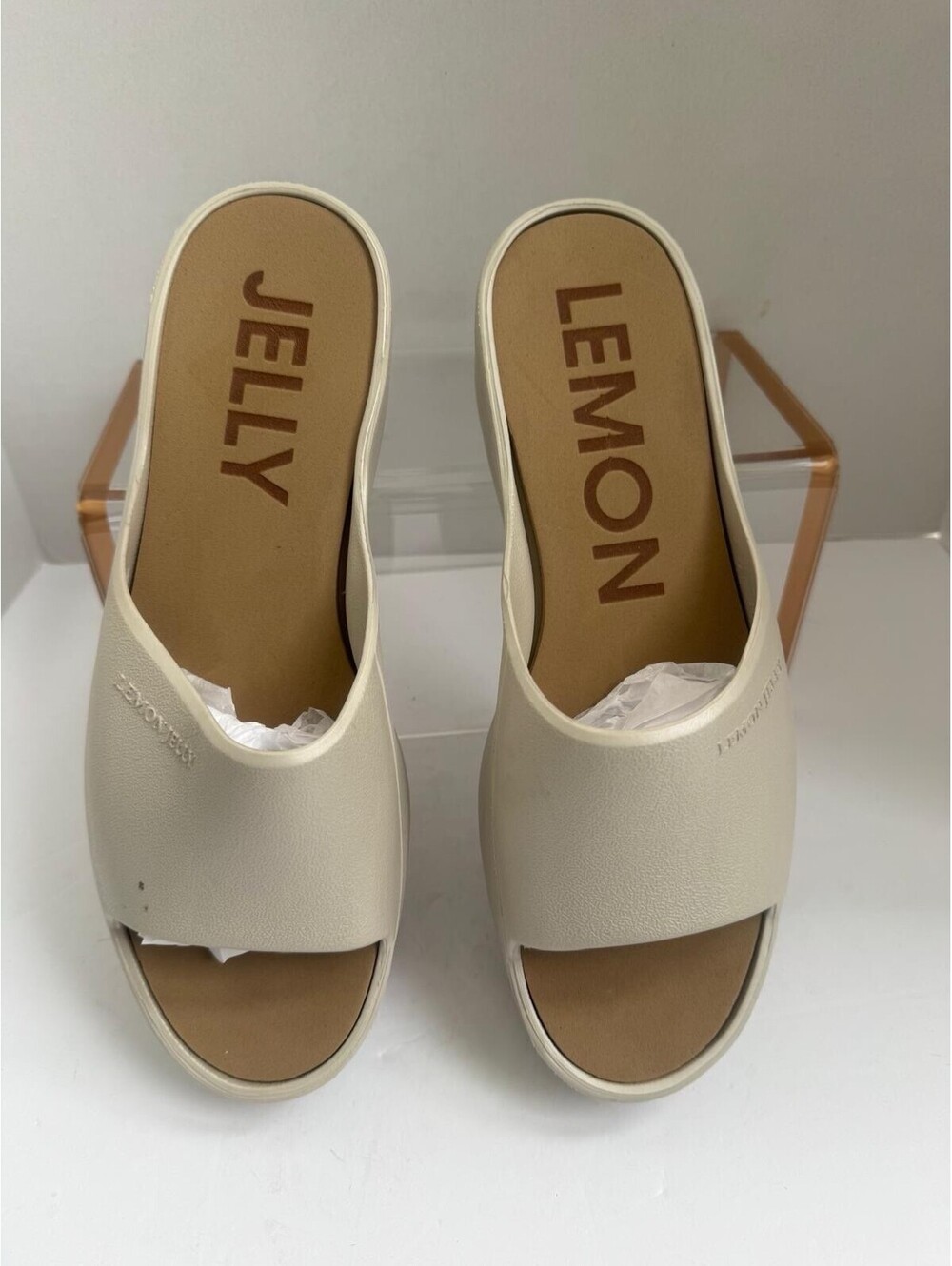 Lemon Jelly Women’s Sunny Platform Sandals – Warm Grey/Beige - Slide‑On Wedges